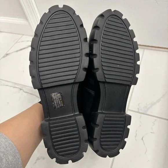 AGL Celeste Lug Sole Loafers EUR 38 Platform Chunky Leather Schoolgirl Preppy - Picture 6 of 8